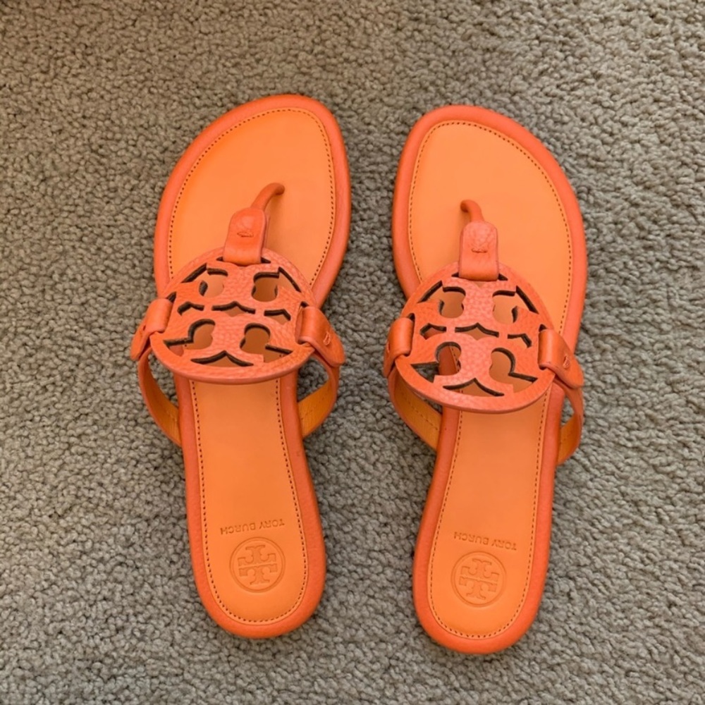 NEW 8 Tory Burch Miller Tumbled Leather Poppy Red - Picture 9 of 12